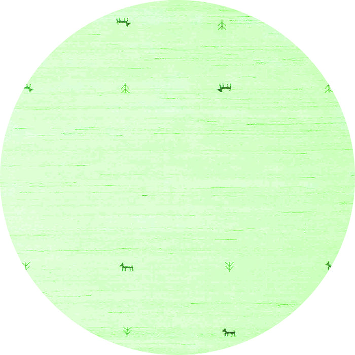 Square Solid Green Modern Rug, con917grn