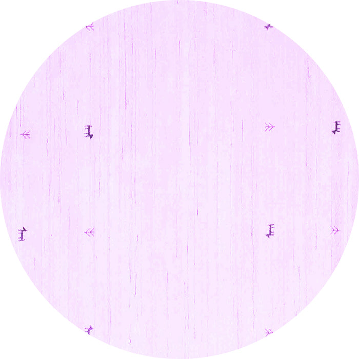 Round Solid Purple Modern Rug, con917pur