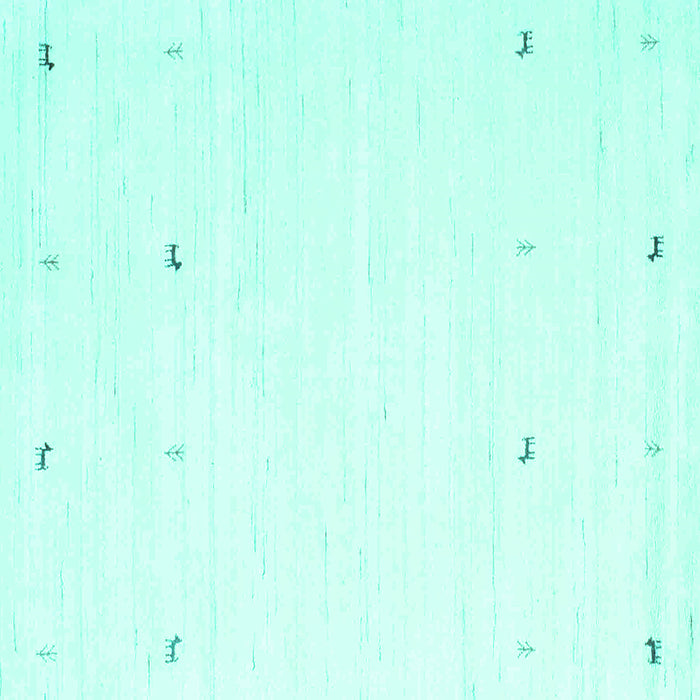 Square Machine Washable Solid Turquoise Modern Area Rugs, wshcon917turq