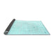 Sideview of Solid Light Blue Modern Rug, con917lblu