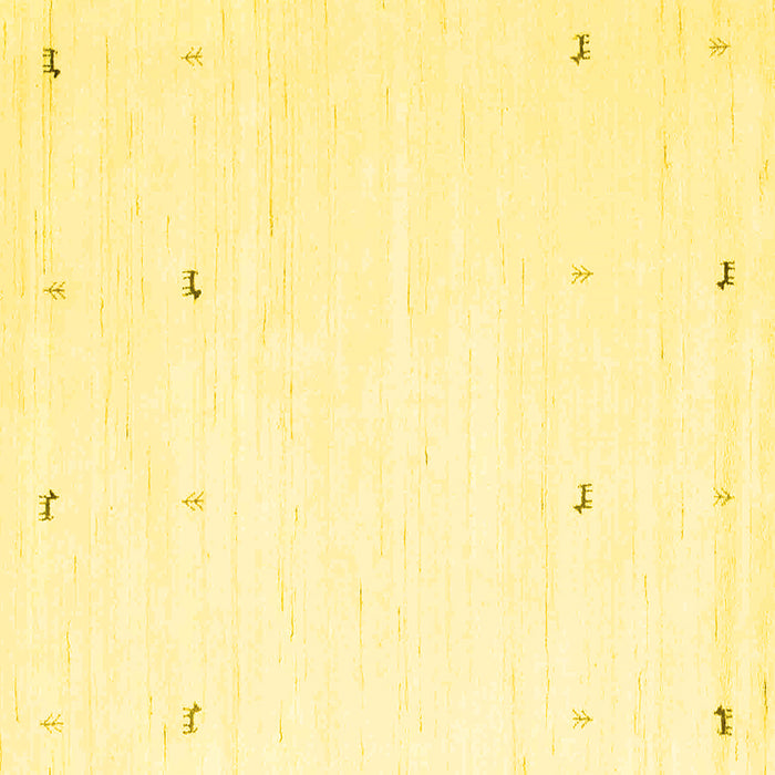 Square Machine Washable Solid Yellow Modern Rug, wshcon917yw