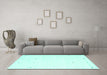 Machine Washable Solid Turquoise Modern Area Rugs in a Living Room,, wshcon917turq