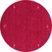 Round Machine Washable Abstract Pink Contemporary Rug, wshcon918pnk