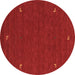 Round Abstract Brown Contemporary Rug, con918brn