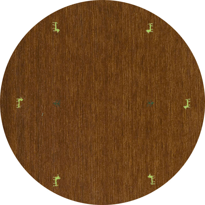 Round Abstract Turquoise Contemporary Rug, con918turq