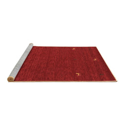 Sideview of Machine Washable Abstract Brown Contemporary Rug, wshcon918brn