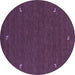 Round Abstract Blue Contemporary Rug, con918blu