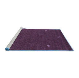 Sideview of Machine Washable Abstract Blue Contemporary Rug, wshcon918blu