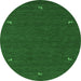 Round Abstract Emerald Green Contemporary Rug, con918emgrn