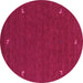 Round Abstract Purple Contemporary Rug, con918pur