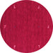 Round Abstract Pink Contemporary Rug, con918pnk