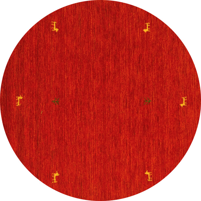 Round Abstract Yellow Contemporary Rug, con918yw
