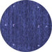 Round Machine Washable Abstract Blue Contemporary Rug, wshcon919blu