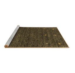 Sideview of Machine Washable Abstract Brown Contemporary Rug, wshcon919brn
