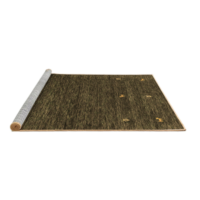 Sideview of Machine Washable Abstract Brown Contemporary Rug, wshcon919brn