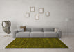 Machine Washable Abstract Yellow Contemporary Rug in a Living Room, wshcon919yw