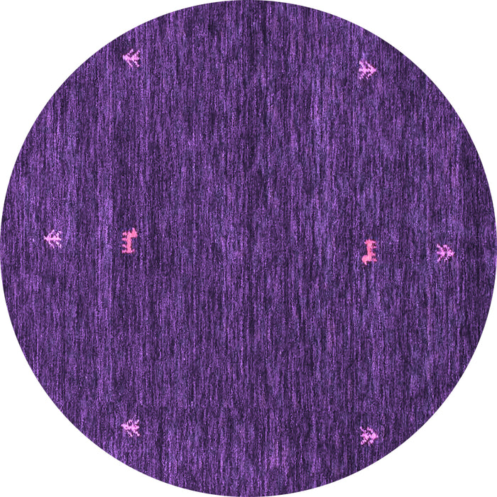 Round Abstract Purple Contemporary Rug, con919pur