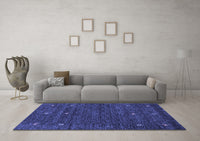 Machine Washable Abstract Blue Contemporary Rug, wshcon919blu