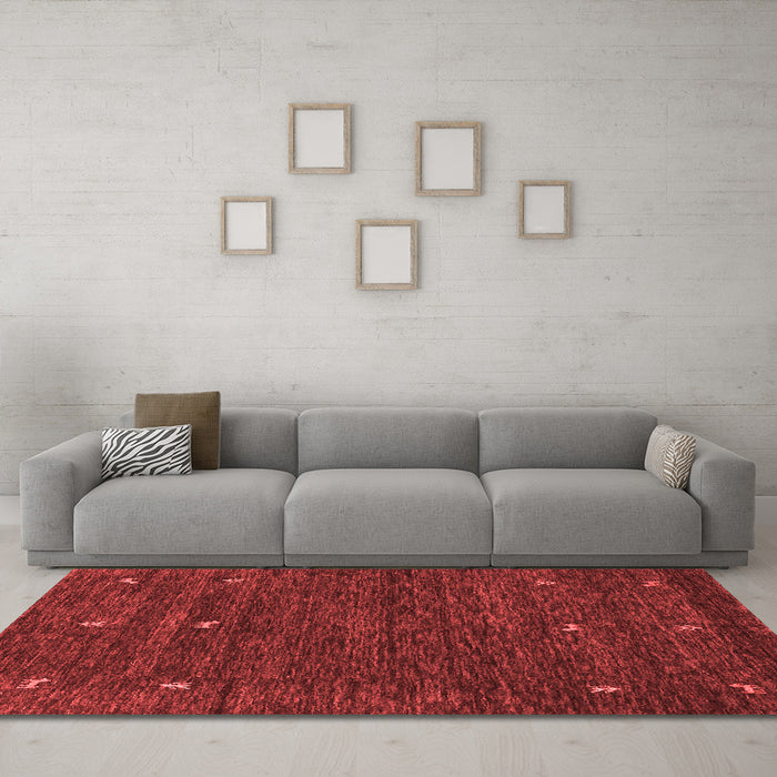 Contemporary Red Washable Rugs