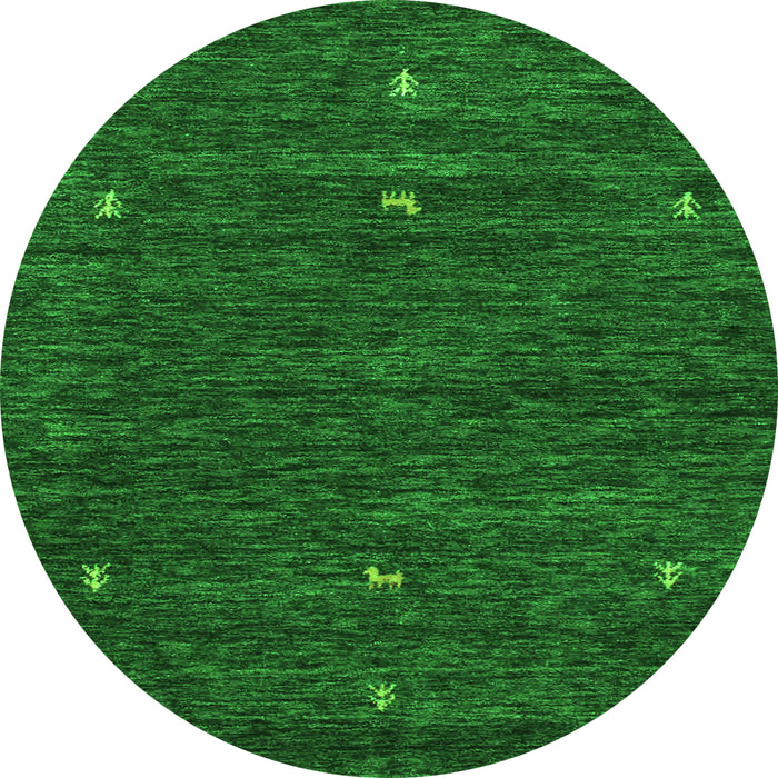 Square Abstract Green Contemporary Rug, con919grn