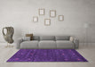 Machine Washable Abstract Purple Contemporary Area Rugs in a Living Room, wshcon919pur