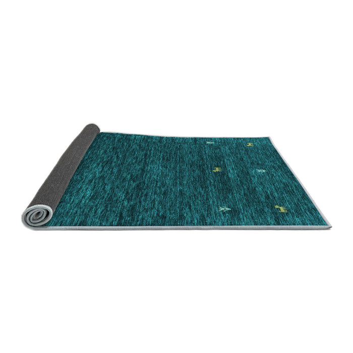 Sideview of Abstract Light Blue Contemporary Rug, con919lblu