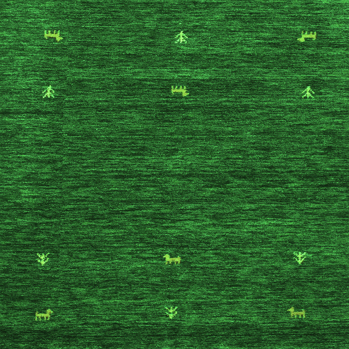 Serging Thickness of Abstract Green Contemporary Rug, con919grn