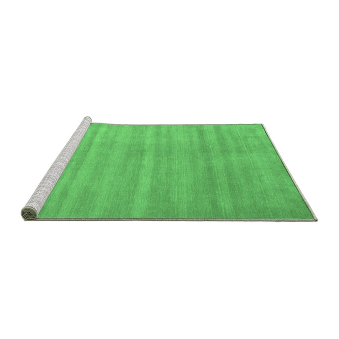 Sideview of Machine Washable Abstract Emerald Green Contemporary Area Rugs, wshcon91emgrn