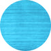 Round Abstract Light Blue Contemporary Rug, con91lblu