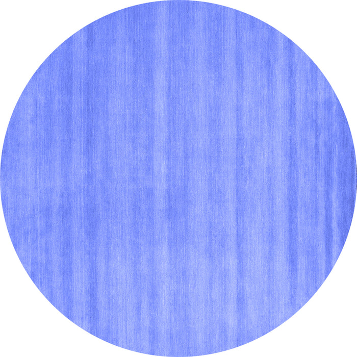 Round Abstract Blue Contemporary Rug, con91blu