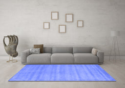 Machine Washable Abstract Blue Contemporary Rug in a Living Room, wshcon91blu