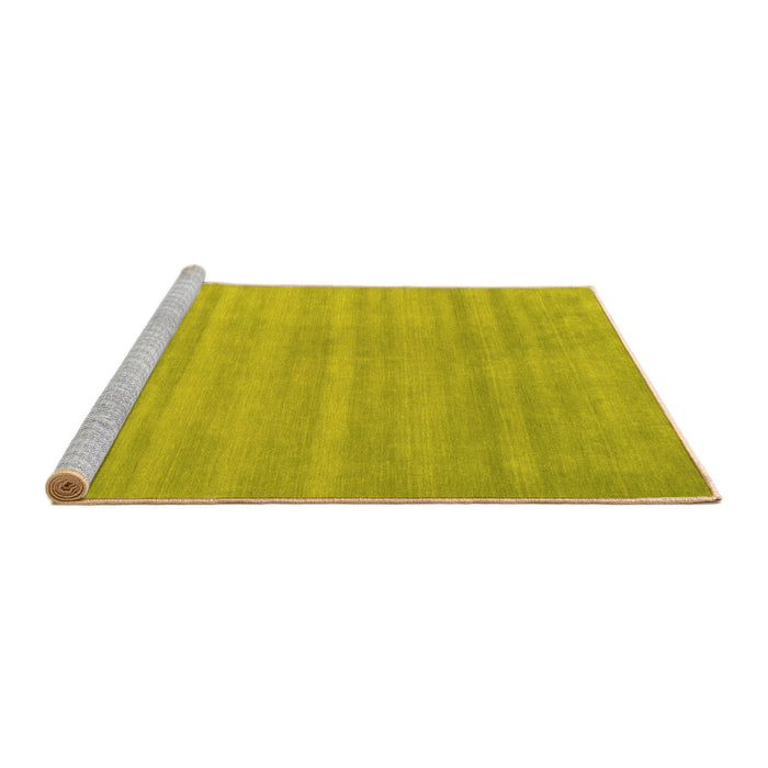 Sideview of Machine Washable Abstract Yellow Contemporary Rug, wshcon91yw