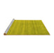 Sideview of Machine Washable Abstract Yellow Contemporary Rug, wshcon91yw