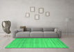 Machine Washable Abstract Green Contemporary Area Rugs in a Living Room,, wshcon91grn