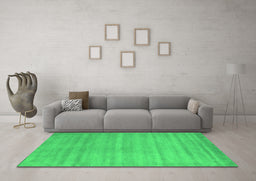 Machine Washable Abstract Green Contemporary Area Rugs in a Living Room,, wshcon91grn