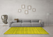 Machine Washable Abstract Yellow Contemporary Rug in a Living Room, wshcon91yw