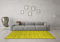 Machine Washable Abstract Yellow Contemporary Rug, wshcon91yw