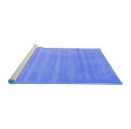 Sideview of Machine Washable Abstract Blue Contemporary Rug, wshcon91blu