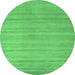 Round Abstract Emerald Green Contemporary Rug, con91emgrn