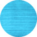Round Machine Washable Abstract Light Blue Contemporary Rug, wshcon91lblu