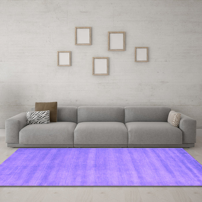 Machine Washable Abstract Purple Contemporary Area Rugs in a Living Room, wshcon91pur