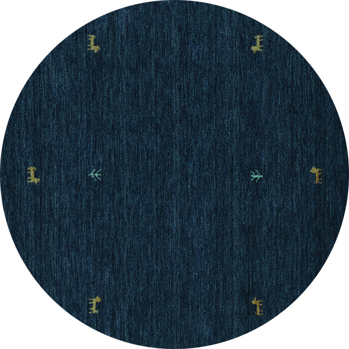 Round Machine Washable Abstract Turquoise Contemporary Area Rugs, wshcon920turq