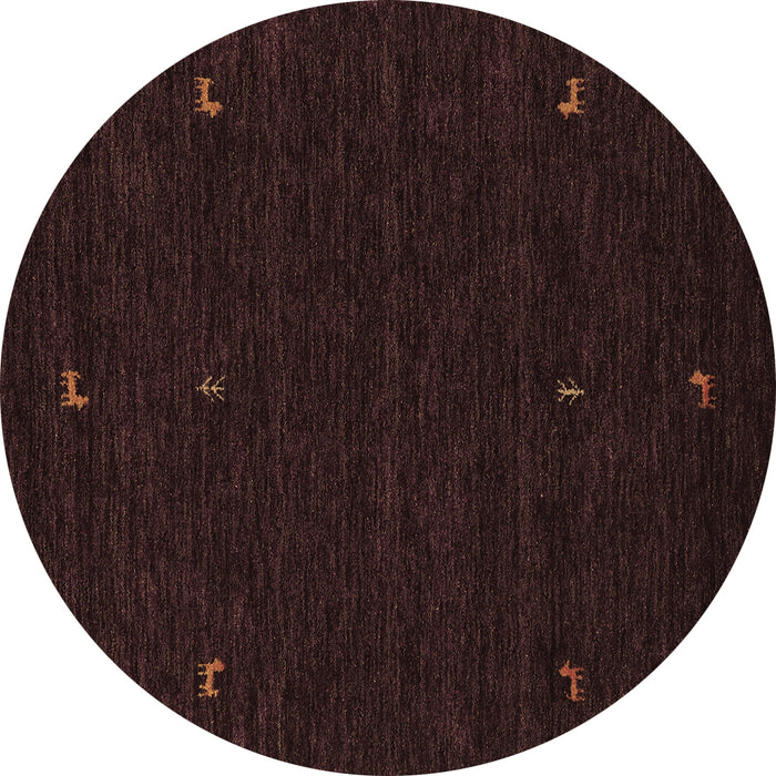 Round Machine Washable Abstract Brown Contemporary Rug, wshcon920brn