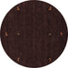 Round Machine Washable Abstract Brown Contemporary Rug, wshcon920brn