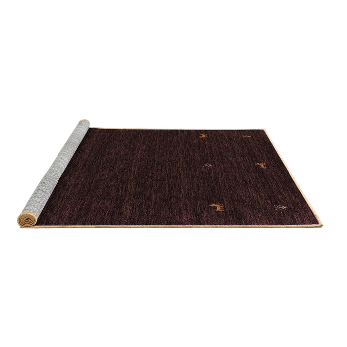 Sideview of Machine Washable Abstract Brown Contemporary Rug, wshcon920brn