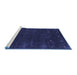 Sideview of Machine Washable Abstract Blue Contemporary Rug, wshcon921blu