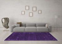 Machine Washable Abstract Purple Contemporary Rug, wshcon921pur