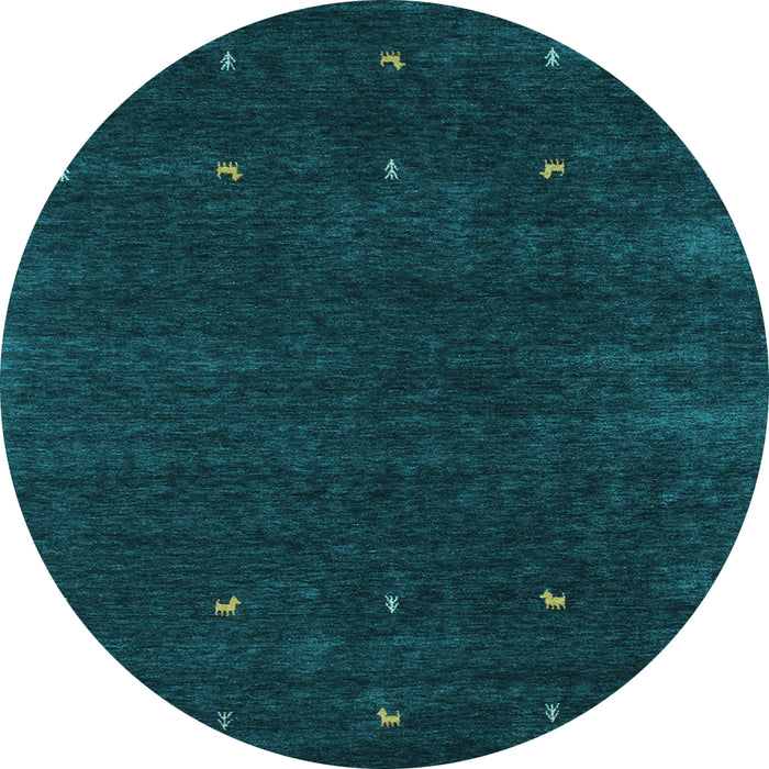 Round Machine Washable Abstract Light Blue Contemporary Rug, wshcon921lblu