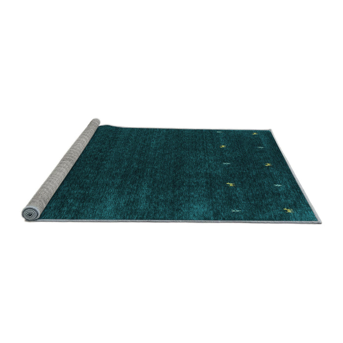 Sideview of Machine Washable Abstract Light Blue Contemporary Rug, wshcon921lblu