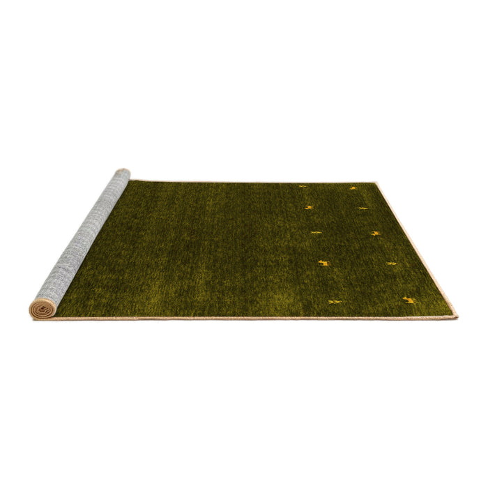 Sideview of Machine Washable Abstract Yellow Contemporary Rug, wshcon921yw